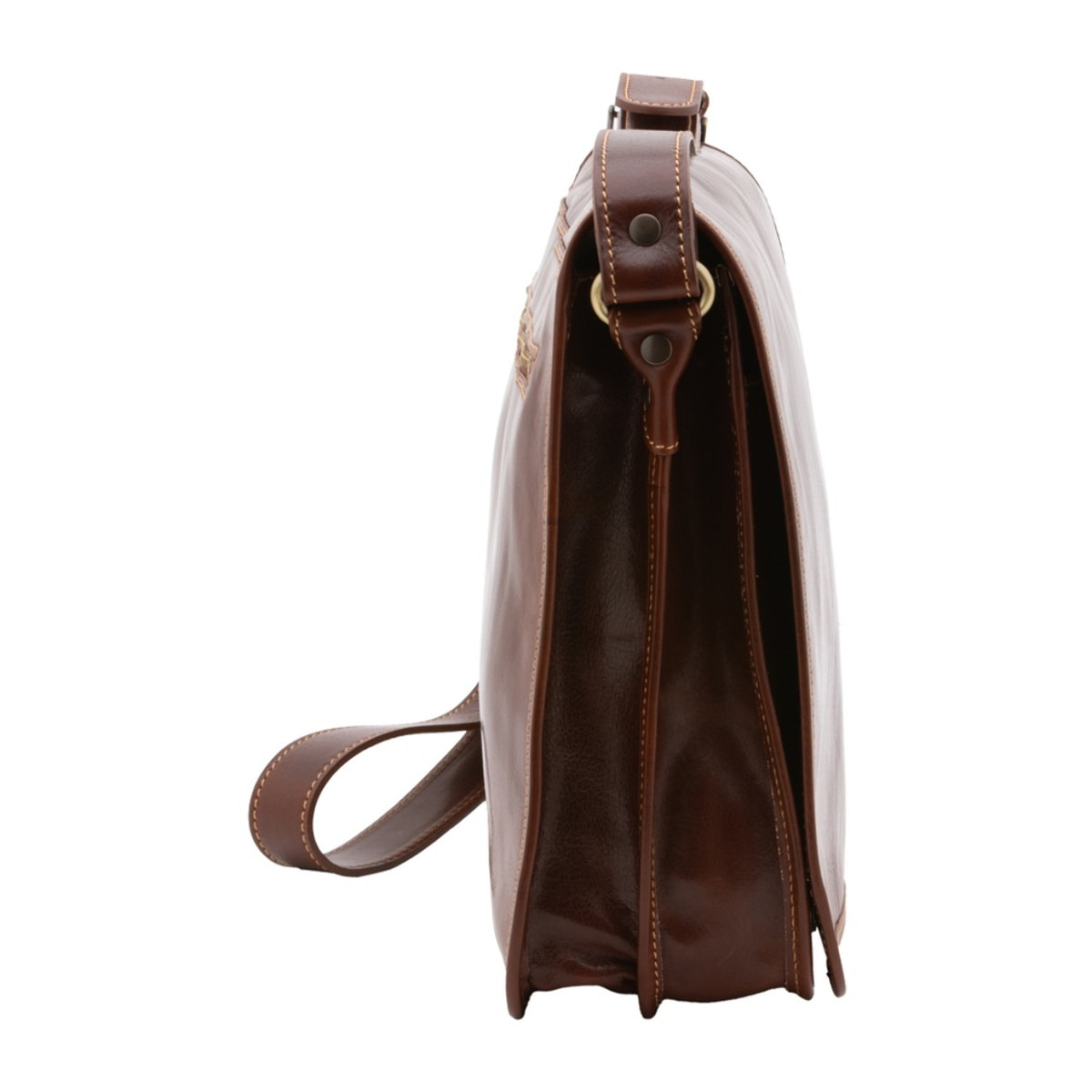 Borsa a tracolla uomo in vera pelle - Modello False - Made in Italy - 30.0 x 38.0 x 12.0 cm