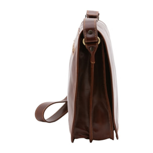 Borsa a tracolla uomo in vera pelle - Modello False - Made in Italy - 30.0 x 38.0 x 12.0 cm