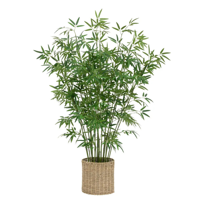 Bambou artificiel pot naturel H150cm vert