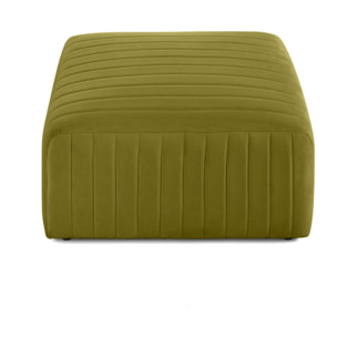 Nova - pouf modulable - en velours - Vert Olive