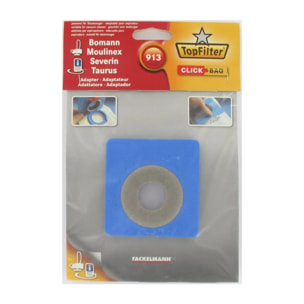Boite de 4 sacs aspirateurs universels Top Filter avec Adaptateur Click Bag pour aspirateurs Moulinex