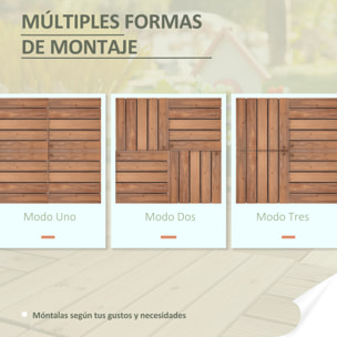 Set 27 Baldosas de Madera 30x30cm con Área de 2,5 m² para Balcón Terraza Jardín