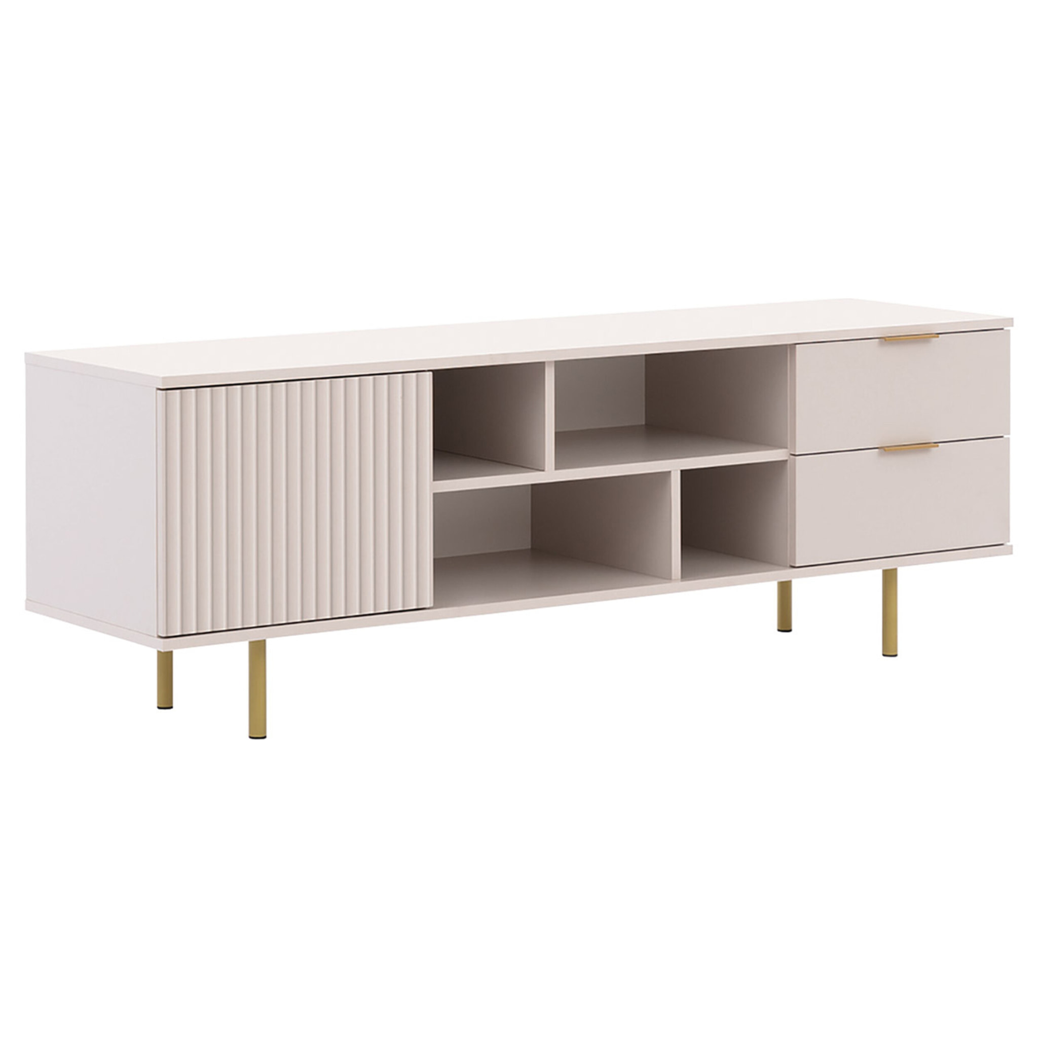 Monica - meuble TV - beige - 4 niches et 2 portes - 150 cm - Beige