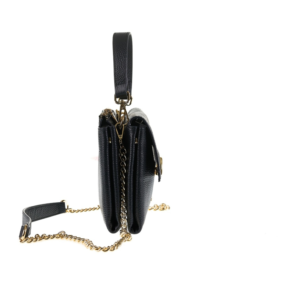 Borsa a spalla da donna Made in Italy - Modello Solara Lux - 100% pelle - 21.0 x 16.0 x 6.5 cm