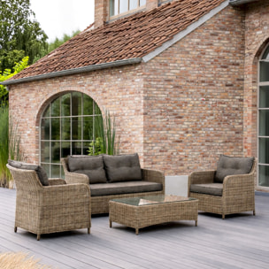 Salon de jardin en aluminium moka 4 places PORTO-FINO