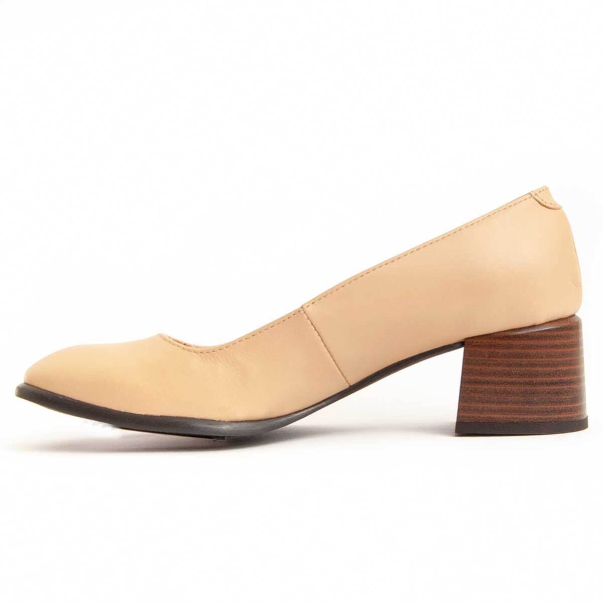 Zapato De Tacón - Beige - Altura: 5 Cm