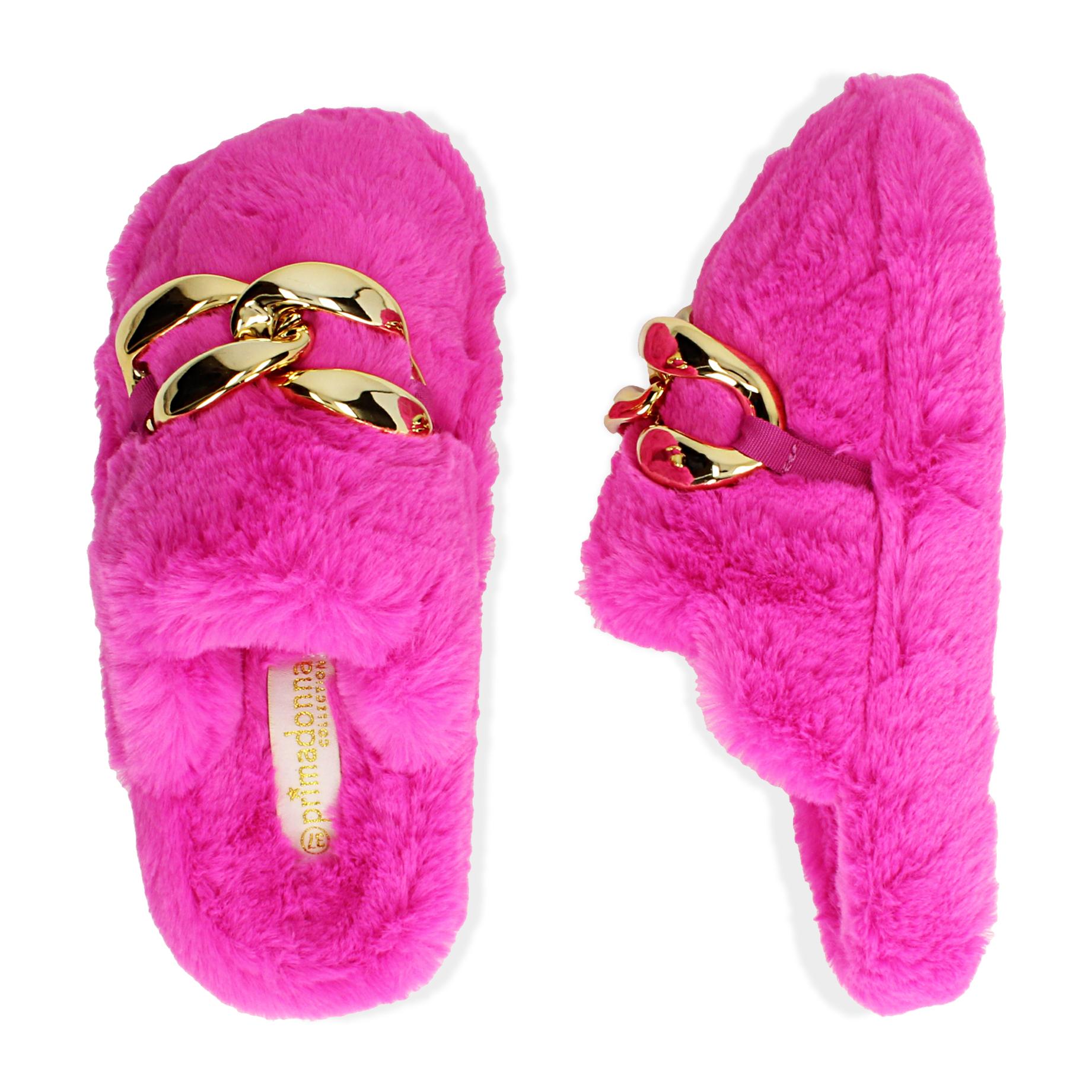 Pantofole fucsia in eco-fur