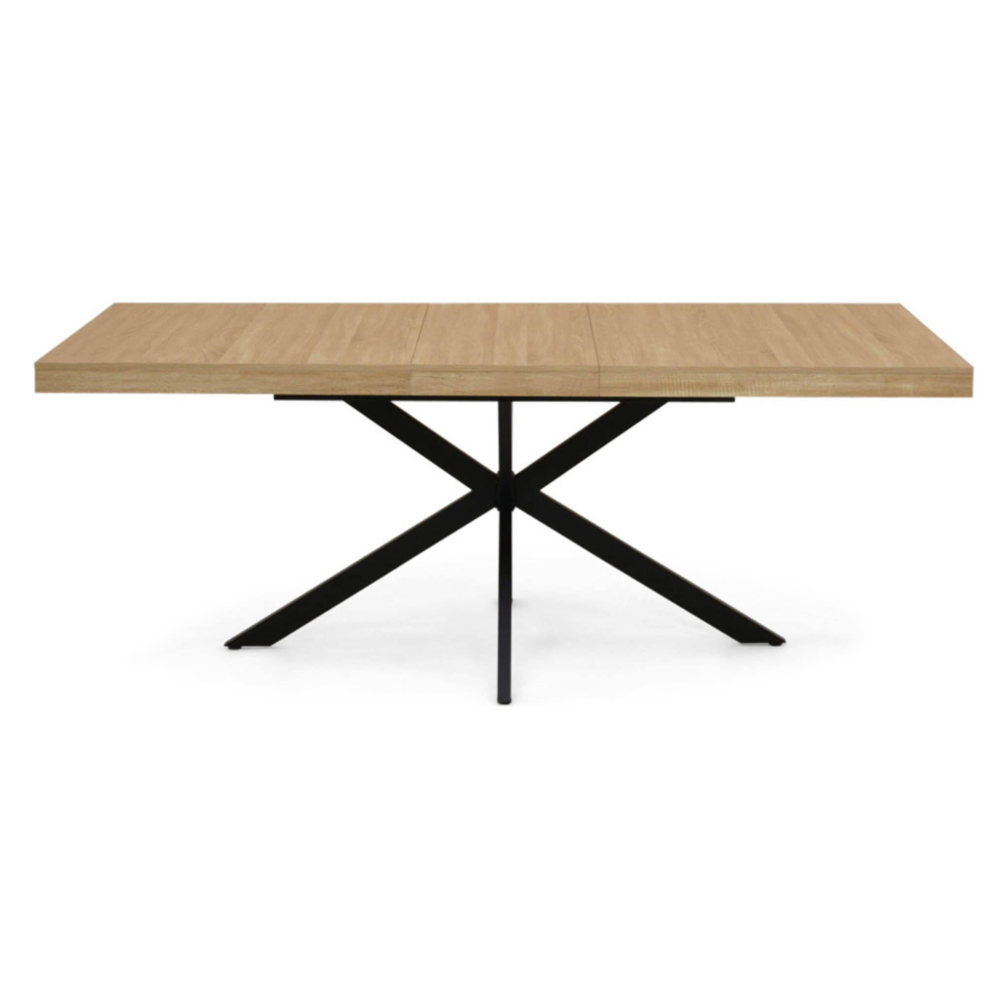 Table à manger extensible Spider 160-200cm bois noir avec rangement