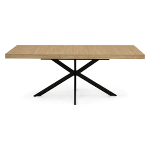 Table à manger extensible Spider 160-200cm bois noir avec rangement