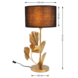 Lampe feuilles de ginkgo dorées et noir Kare Design