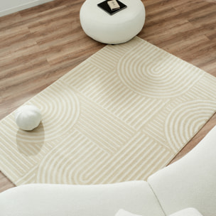 BIANCA - Tapis motif en relief crème