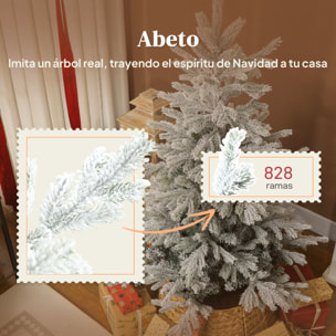 Árbol de Navidad Artificial 150 cm, Árbol de Navidad Nevado, Abeto Artificial con 828 Ramas Articuladas, Base Plegable, Fácil de Montar, Decoración para Hogar, Oficina, Fiestas