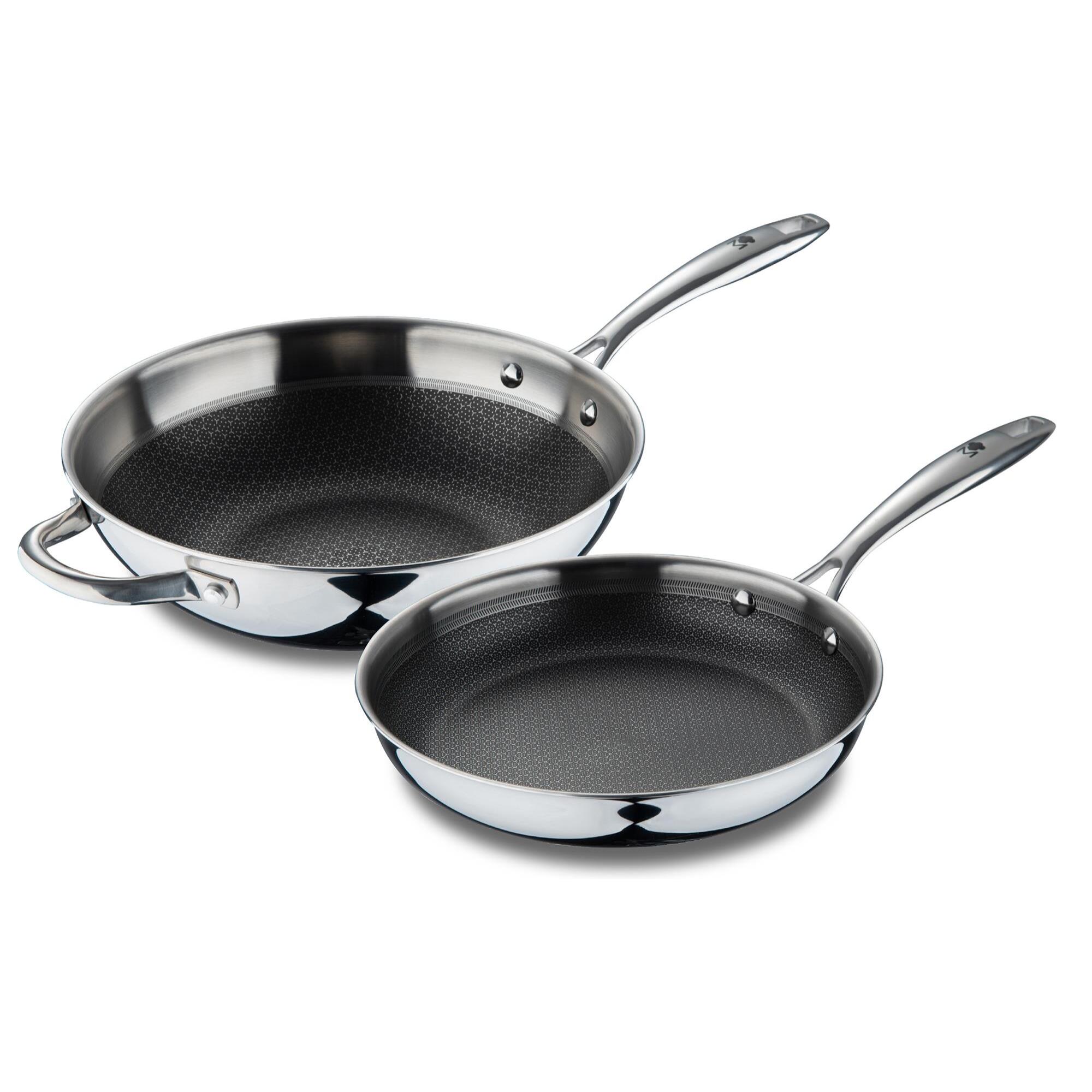 Juego de sartén ø24x4,7cm + wok ø28x8cm en acero inoxidable masterpro