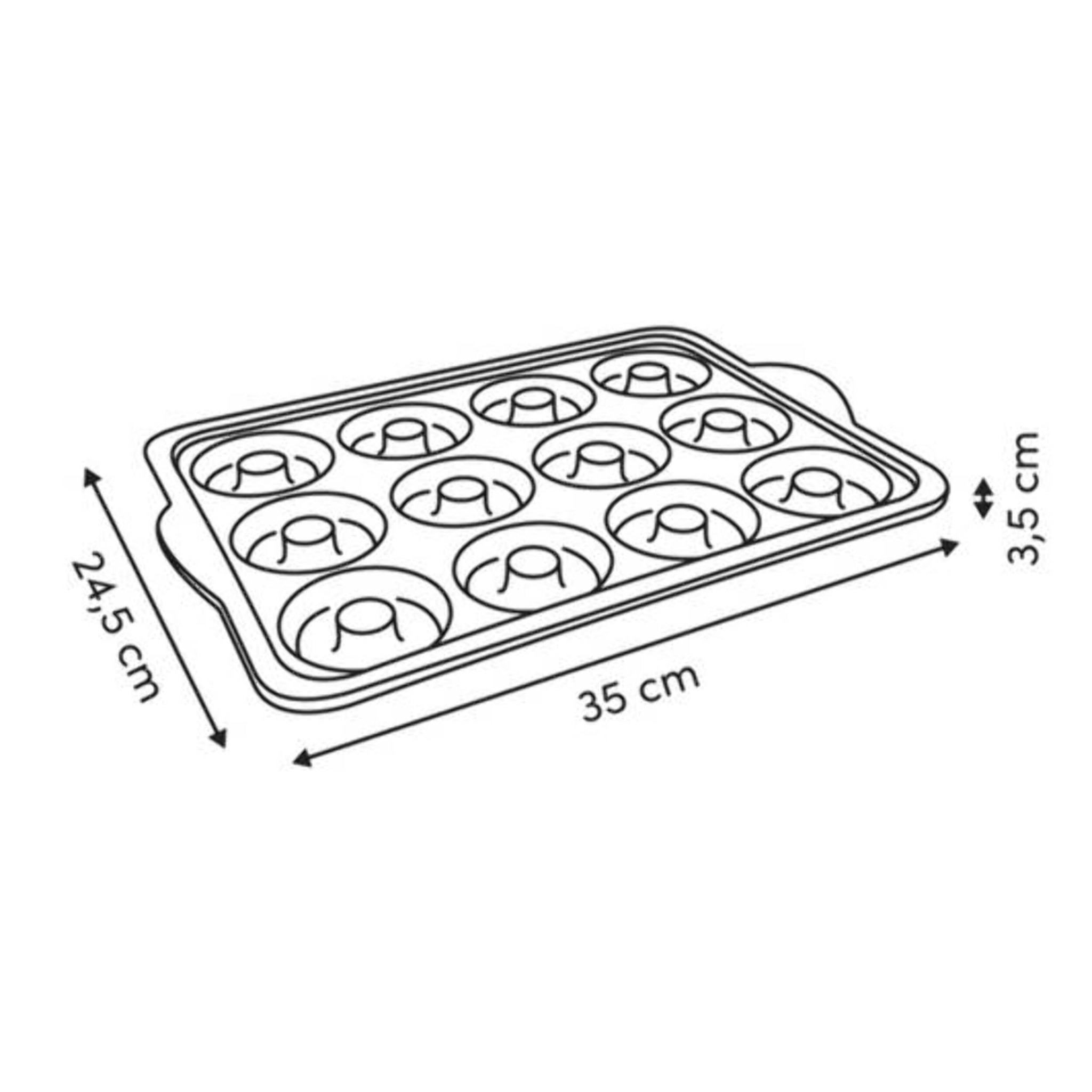Moule mini donuts Silitop rectangulaire 24x35cm gris