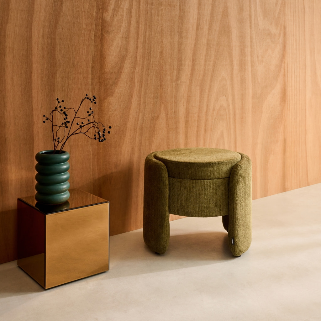 Tabouret coffre contemporain tissu KALO