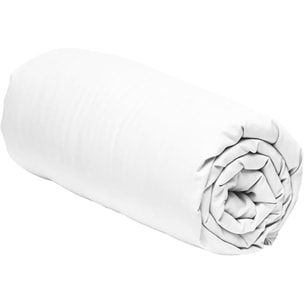 Drap housse - bonnet:30cm 100% percale coton 80fils uni blanc