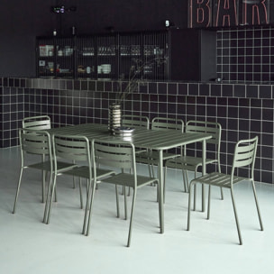 Table de jardin métal + 8 assises AMELIA