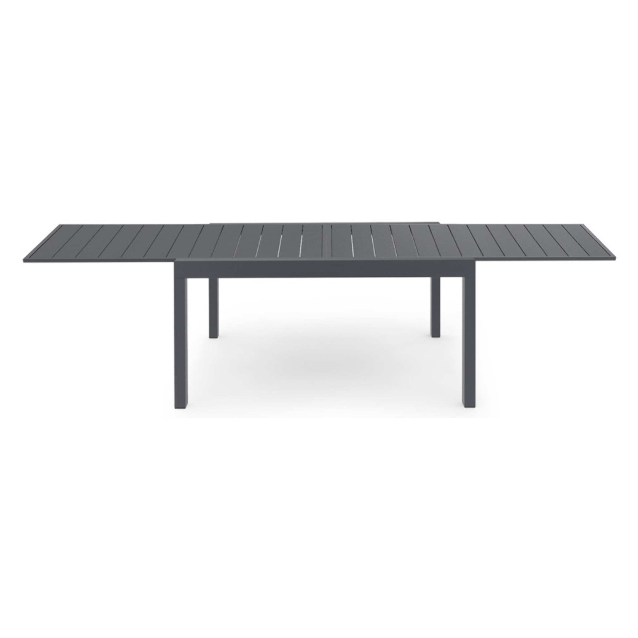 Table de jardin extensible en polywood gris anthracite 135-270cm