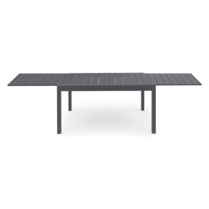 Table de jardin extensible en polywood gris anthracite 135-270cm