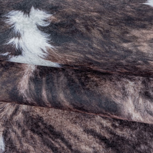 ETOSHA - Tapis imitation peau effet moucheté marron