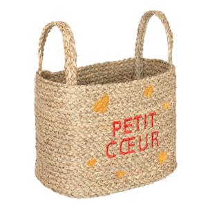 Lot de 3 paniers enfant Neree motif cœur L28/33/38cm