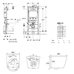 Duofix pack WC bâti-support + WC suspendu sans bride Swiss Aqua Technologies avec abattant SoftClose + plaque (GEBSTINBMR01-FR)