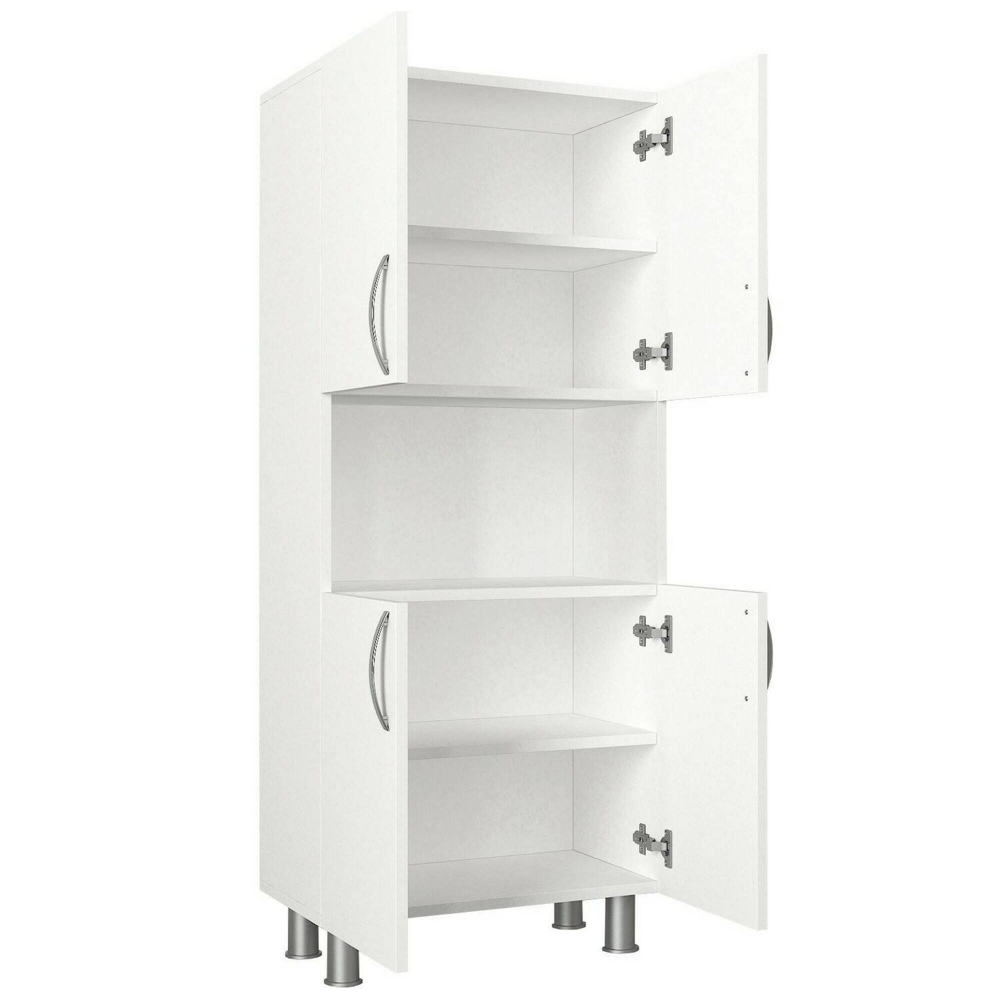 Armadio multiuso grande Dgrazian, Mobile multifunzionale, Mobiletto scarpiera, Guardaroba porta scarpe, 60x30h140 cm, Bianco