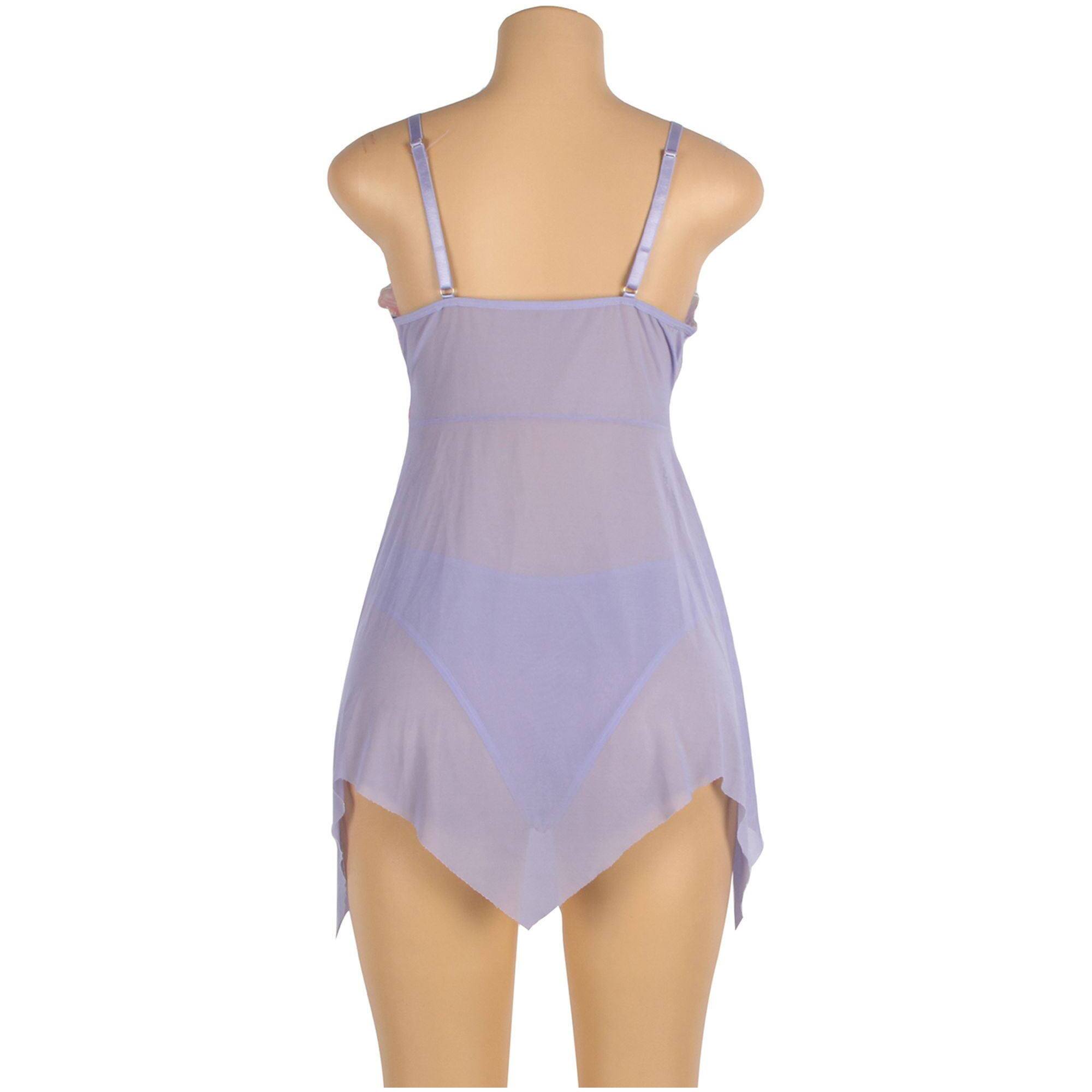 Babydoll morado con encaje color