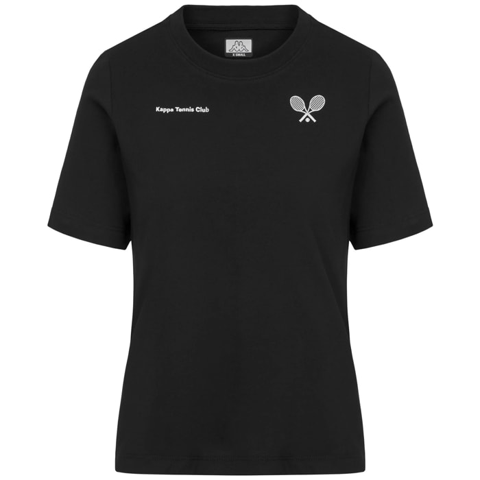 Kappa - T-Shirts & Top Donna Nero - Logo Iota