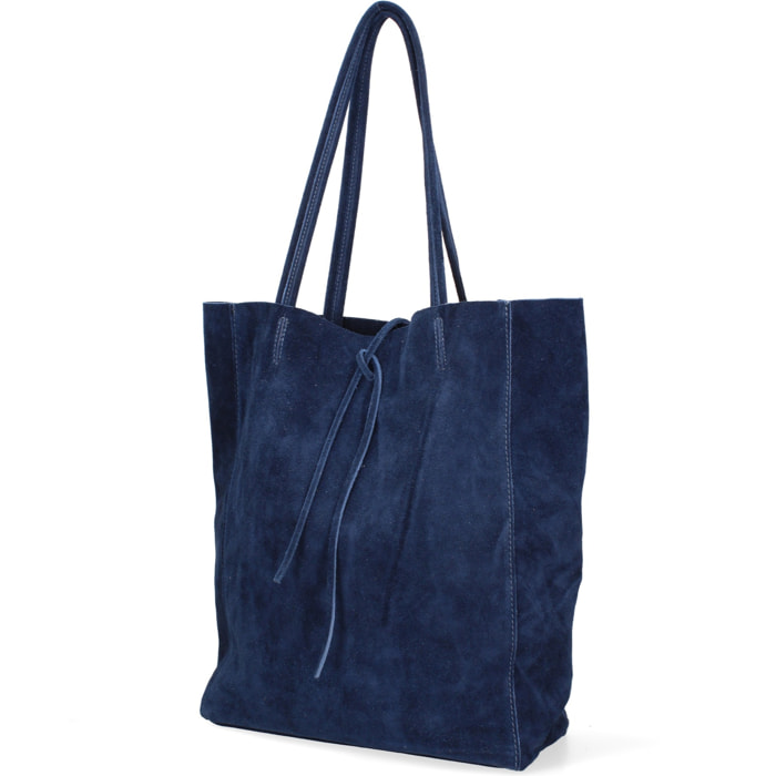 Borsa a mano da donna Made in Italy - Modello Lumena Prime - 100% pelle scamosciata - 28.0 x 35.5 x 12.5 cm