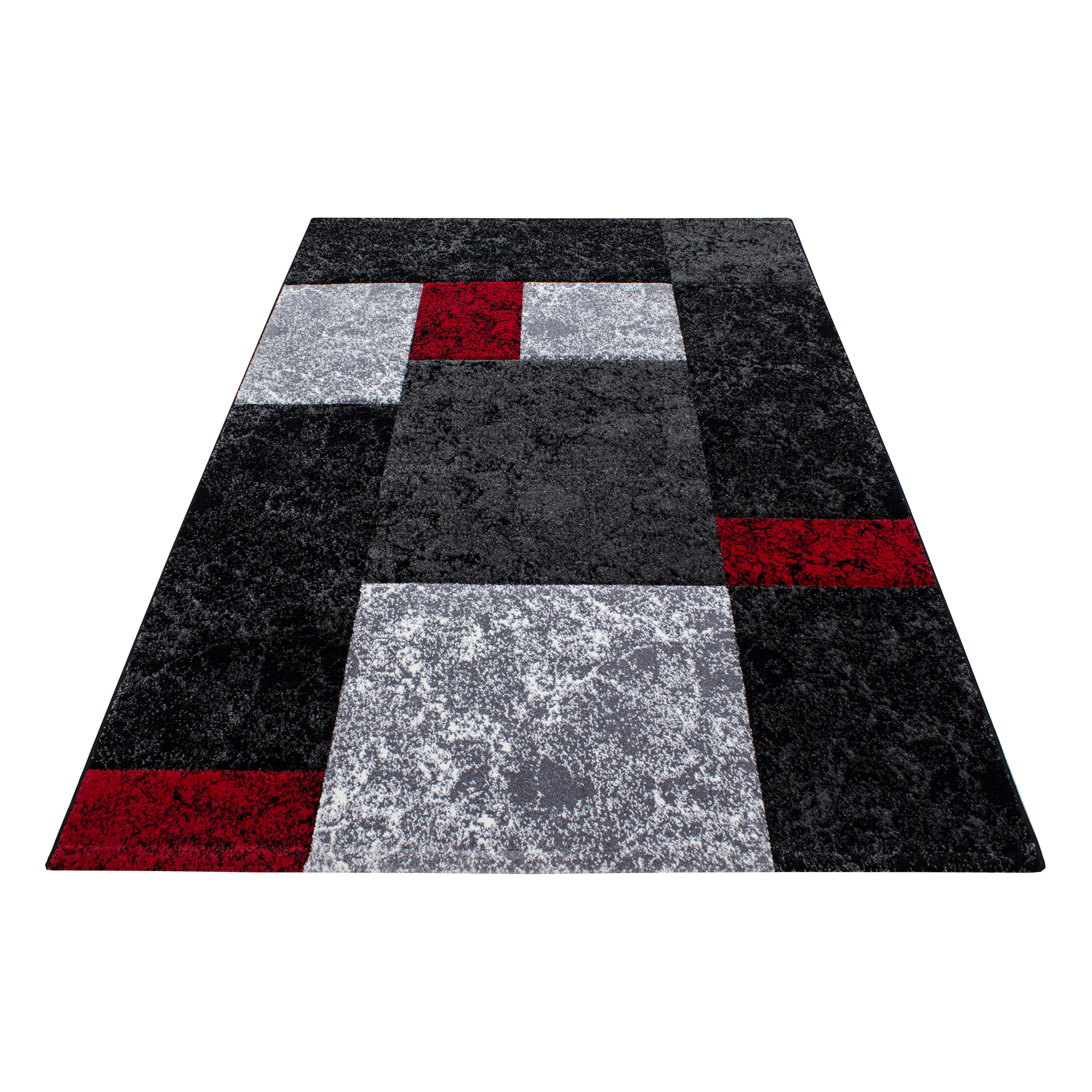 HAWAII - Tapis de salon à motif géométrique rouge