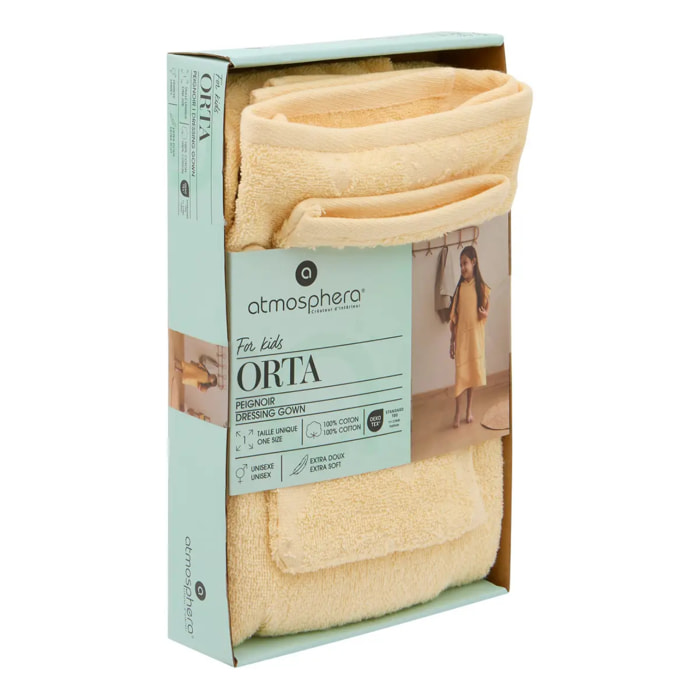 Set Cape et Gant de bain Enfant Orta 92x50 cm Jaune
