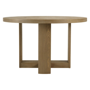 ELLA - Table à manger ronde D125cm couleur naturelle design arrondi