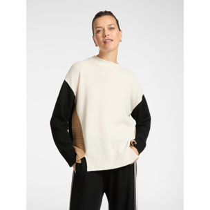 Elena Mirò - Maglia colour block - Nero