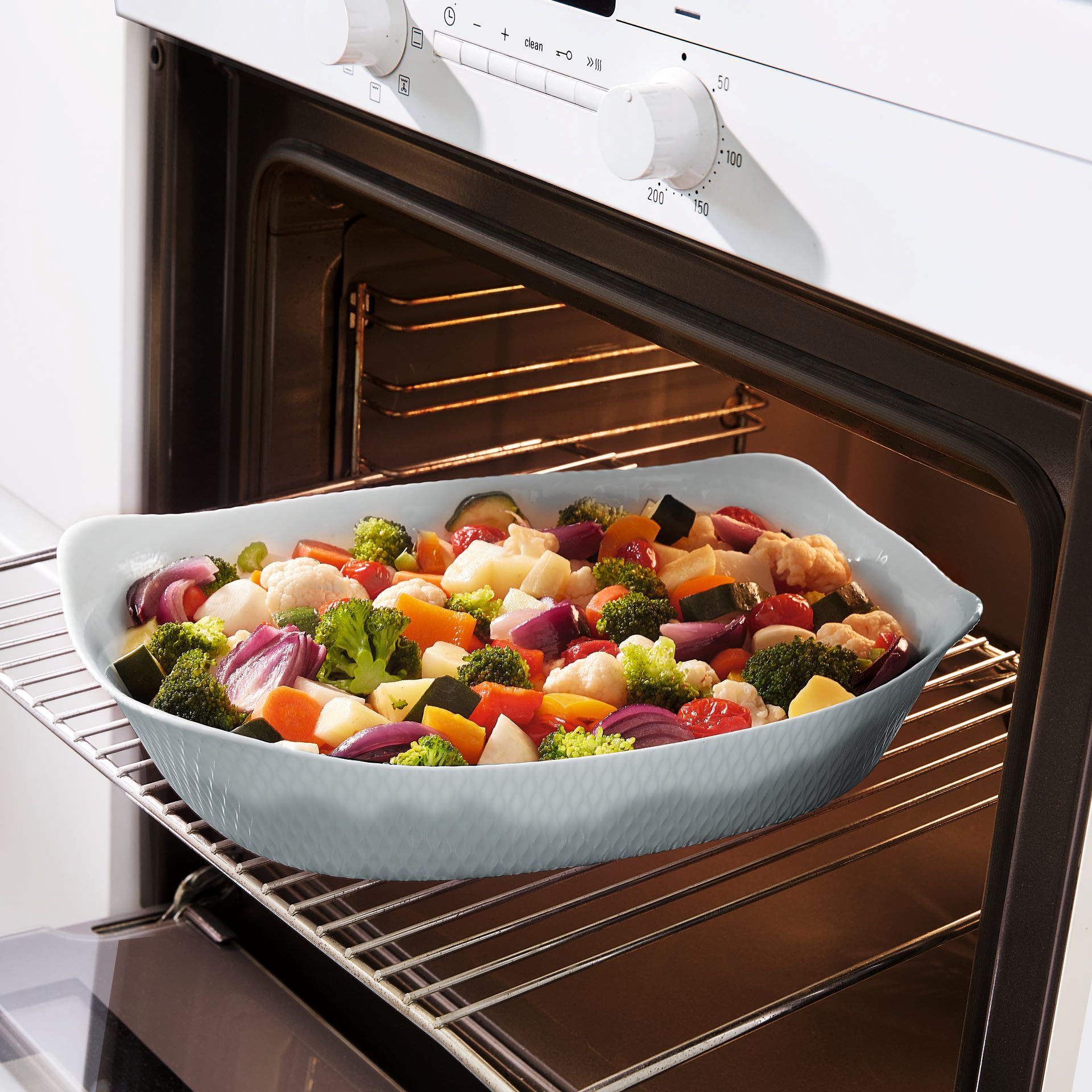 Pirofila rettangolare grigia 34x25 cm in opale - Smart Cuisine Wavy