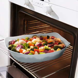 Pirofila rettangolare grigia 34x25 cm in opale - Smart Cuisine Wavy