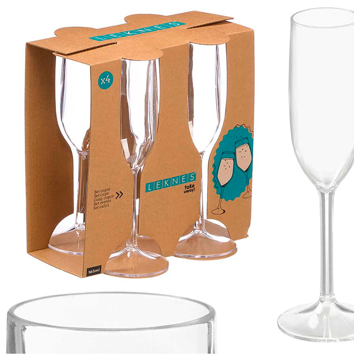 Set 4 copas cóctel de 165ml acrilico