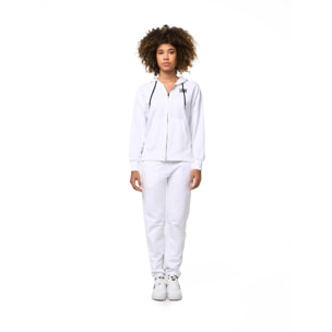 Tuta da donna con felpa con cappuccio e zip e pantalone jogger non felpata Leone Basic