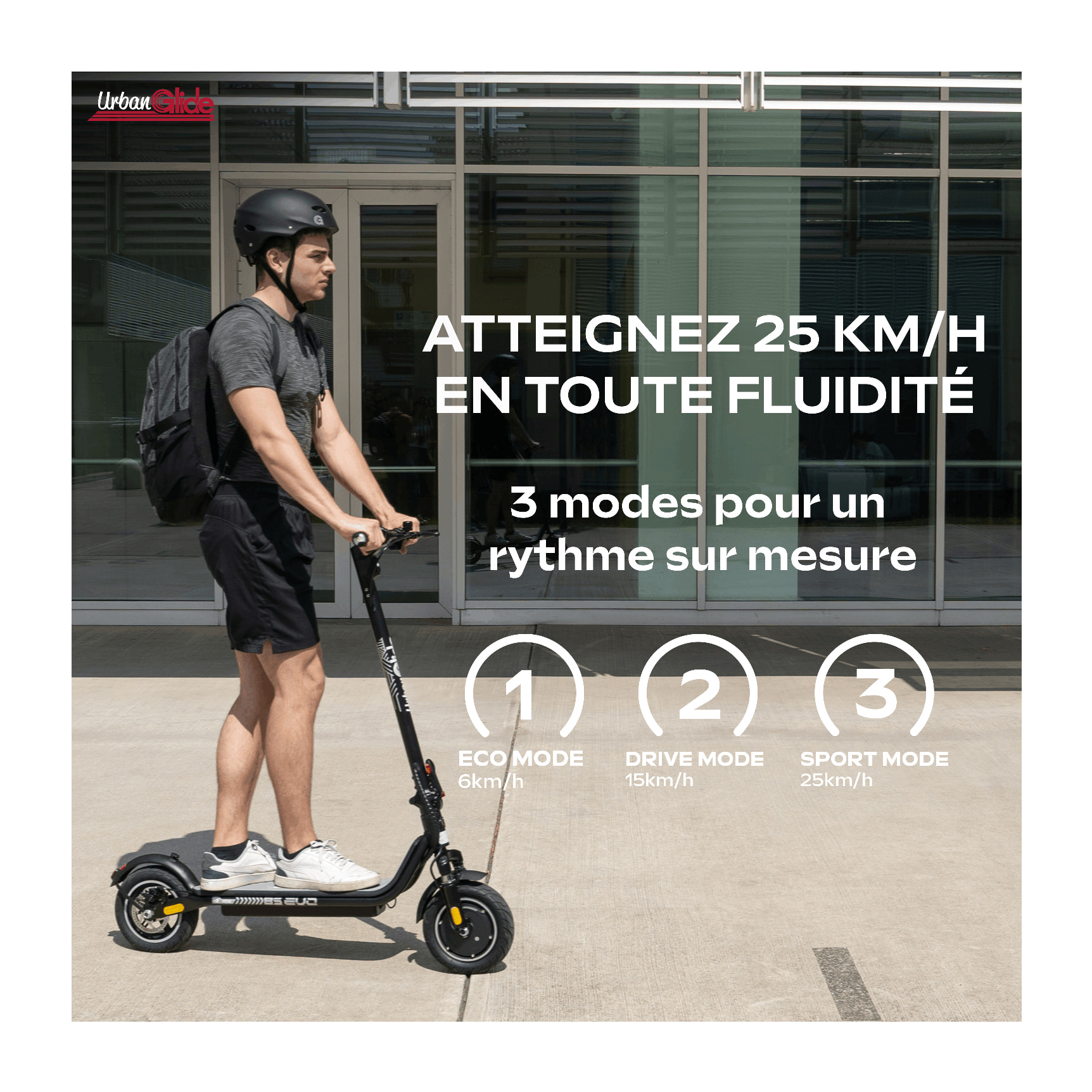 Trottinette électrique adulte UrbanGlide 85 EVO – Autonomie 20 km, vitesse max 25 km/h, suspension avant double