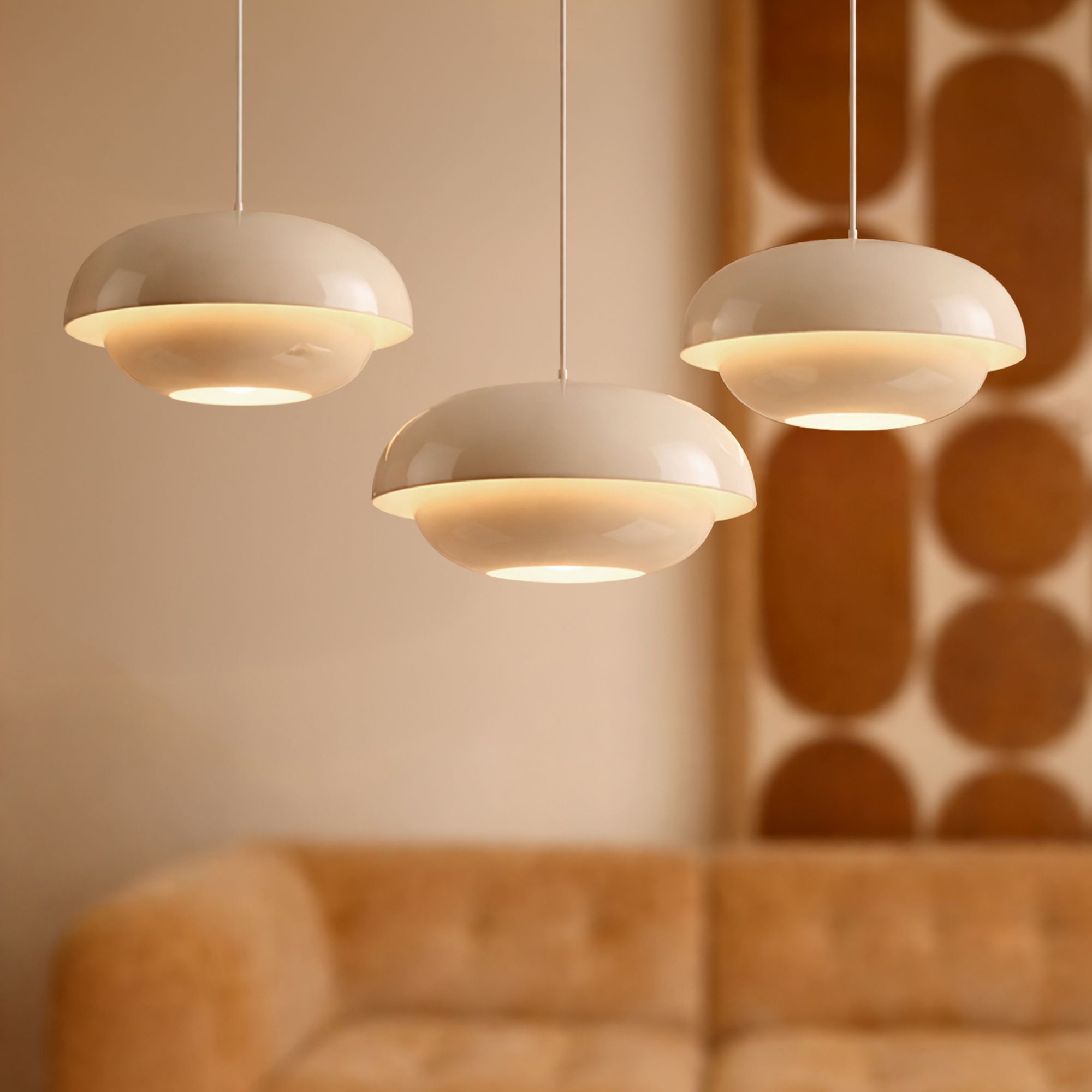 Suspension ronde en métal écru CHLOE