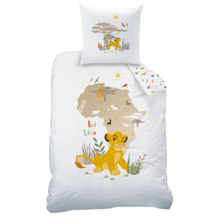 Parure de lit imprimée 100% coton, DISNEY HOME LE ROI LION BROUSSE