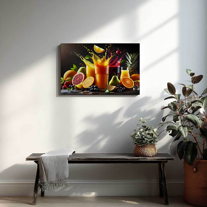 Tableau explosion de jus colorés Toile imprimée