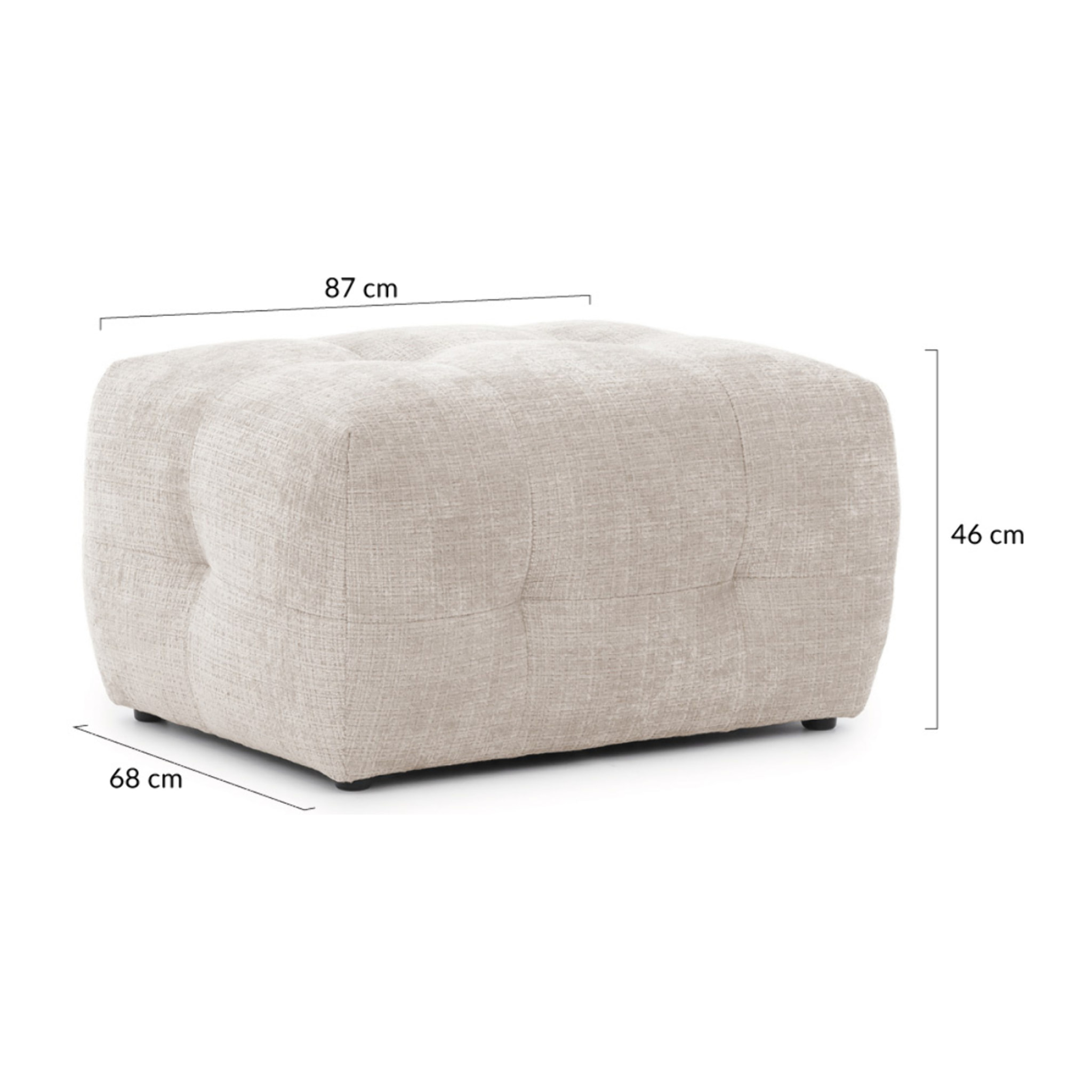 Diane - pouf en velours texturé - Beige