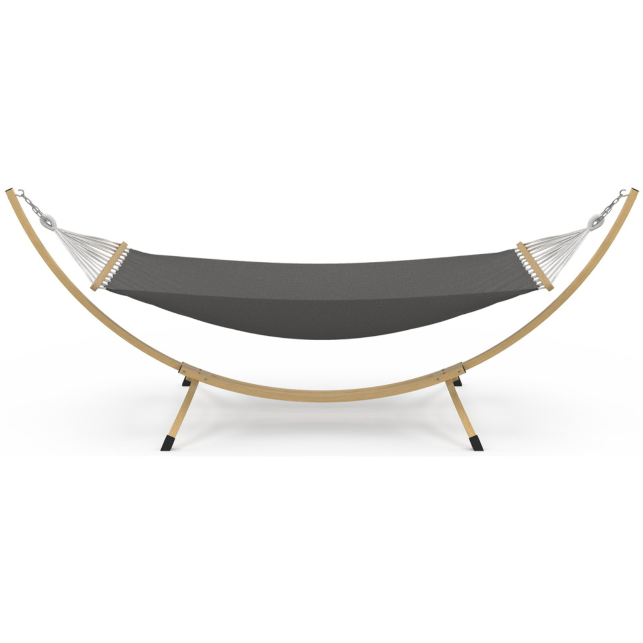 Hamac Amazonia support métal effet bois toile grise