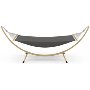 Hamac Amazonia support métal effet bois toile grise