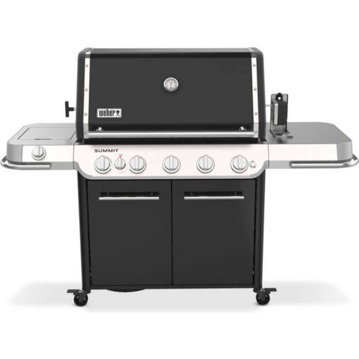 Barbecue gaz WEBER Summit FS38 E black 5 brûleurs sur chariot, 91x49 cm réchaud latéral