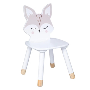 Chaise enfant renard bois blanc