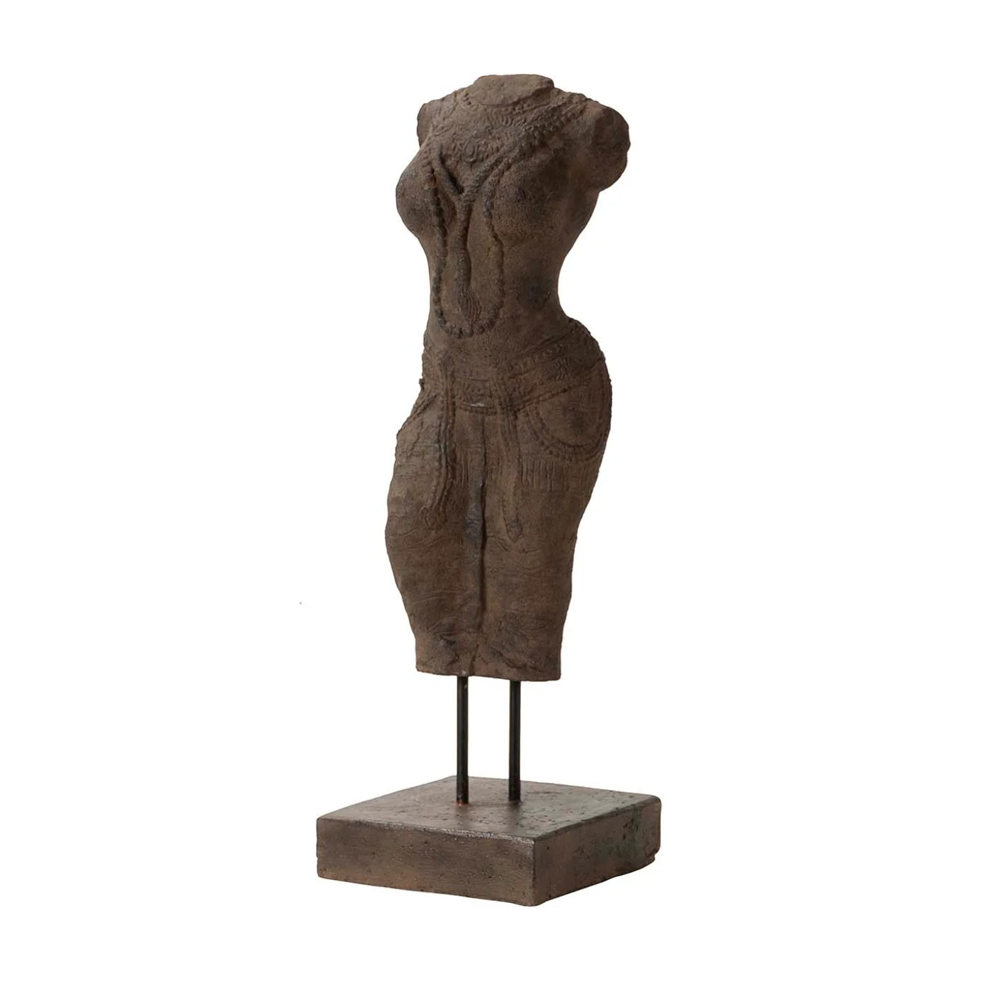 Figura Torso Mujer Piedra Marron 20x20x60 Cm