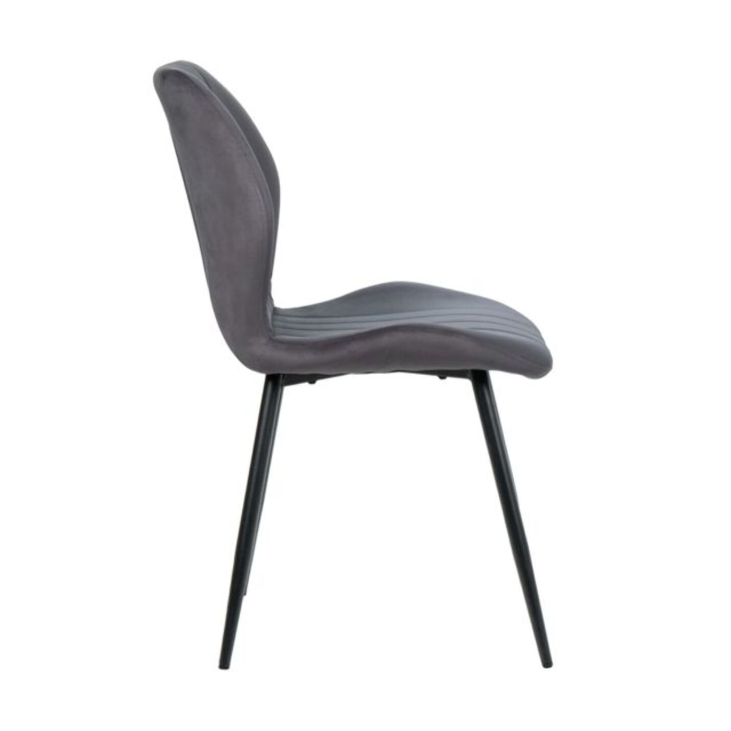 Chaise rembourrée en velours & pieds métal - FAUSTINE