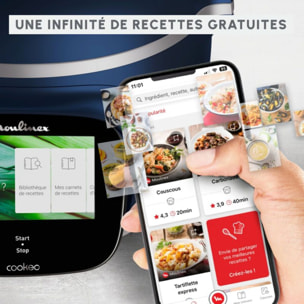 Cookeo MOULINEX CE943410 bleu  touch wifi pro balance integrée 13 modes de cuisson